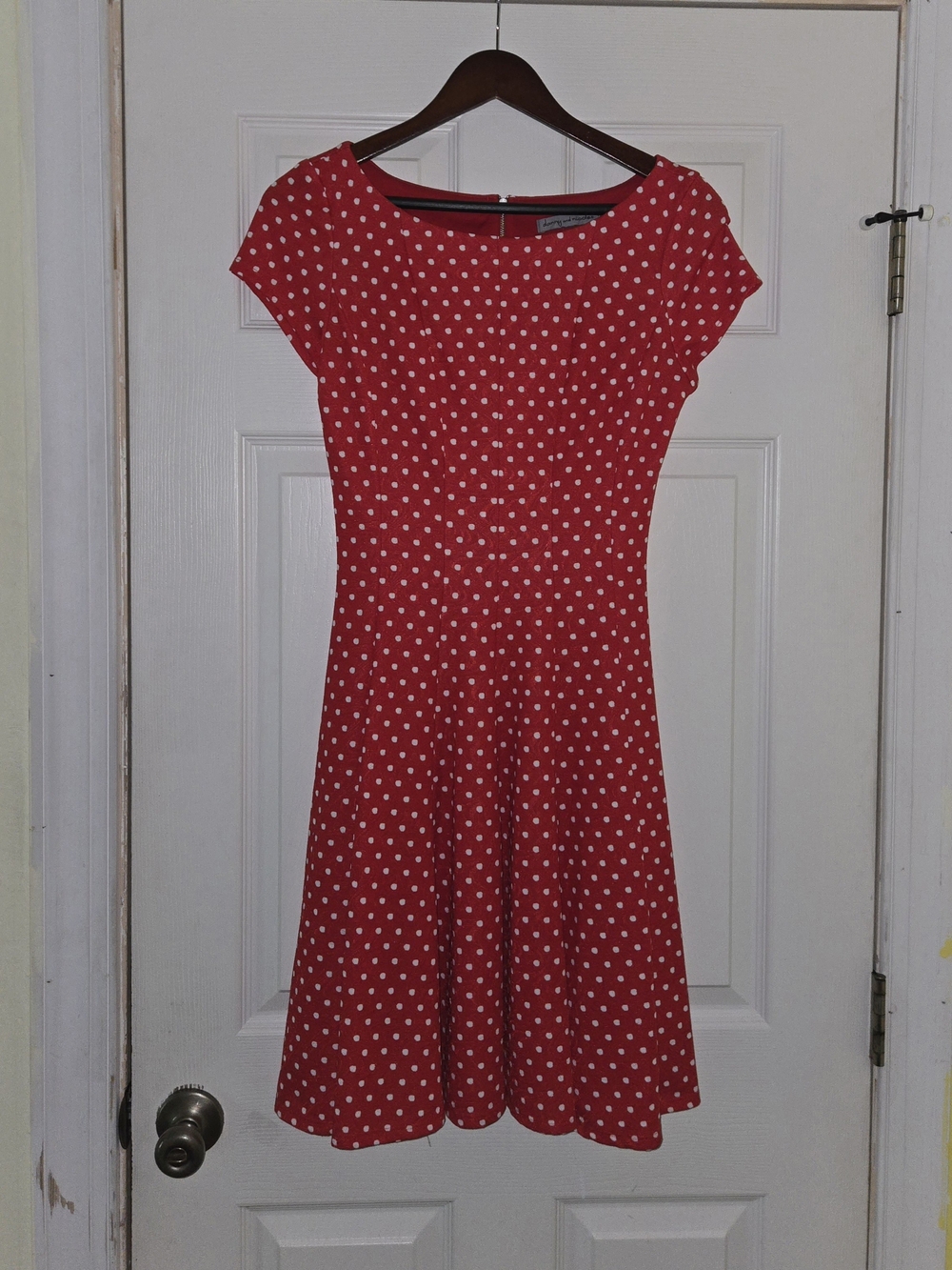 Danny & Nicole Red Polka Dot Midi Dress